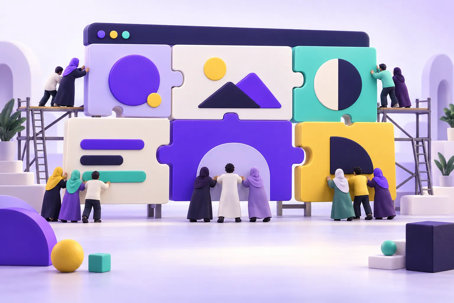 فرق صغيرة تبني أجزاء مستقلة من واجهة تطبيق ويب واحد