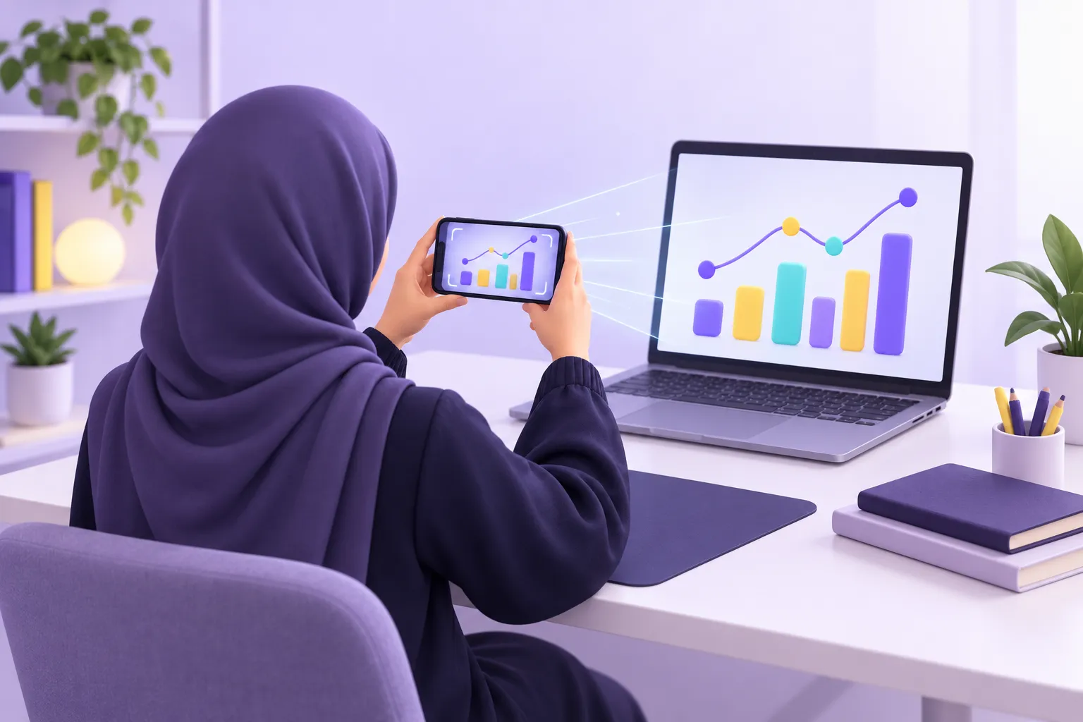 تصوير رسم بياني بالهاتف ليحلله المساعد الذكي