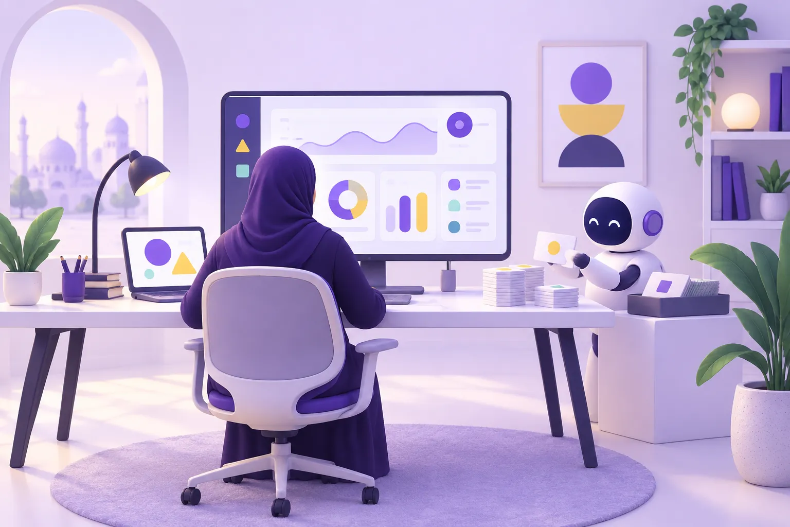 مهندس يراجع القرارات بينما يتولى مساعد ذكي المهام المتكررة