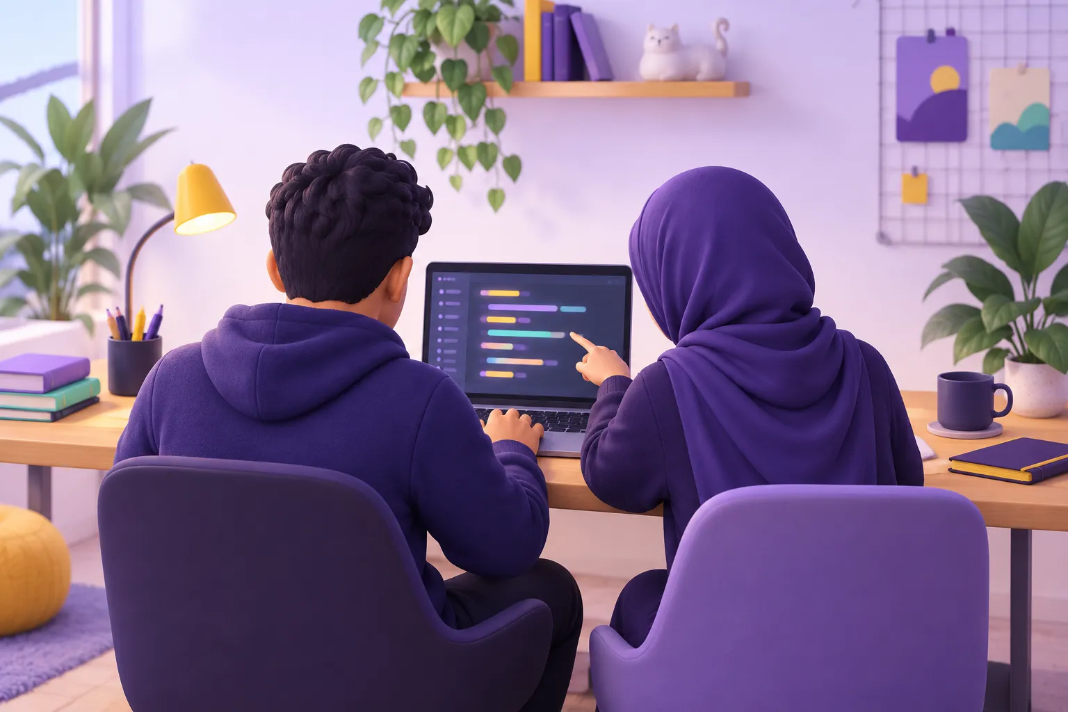 مبرمجان يعملان معًا على حاسوب واحد بأسلوب البرمجة الثنائية