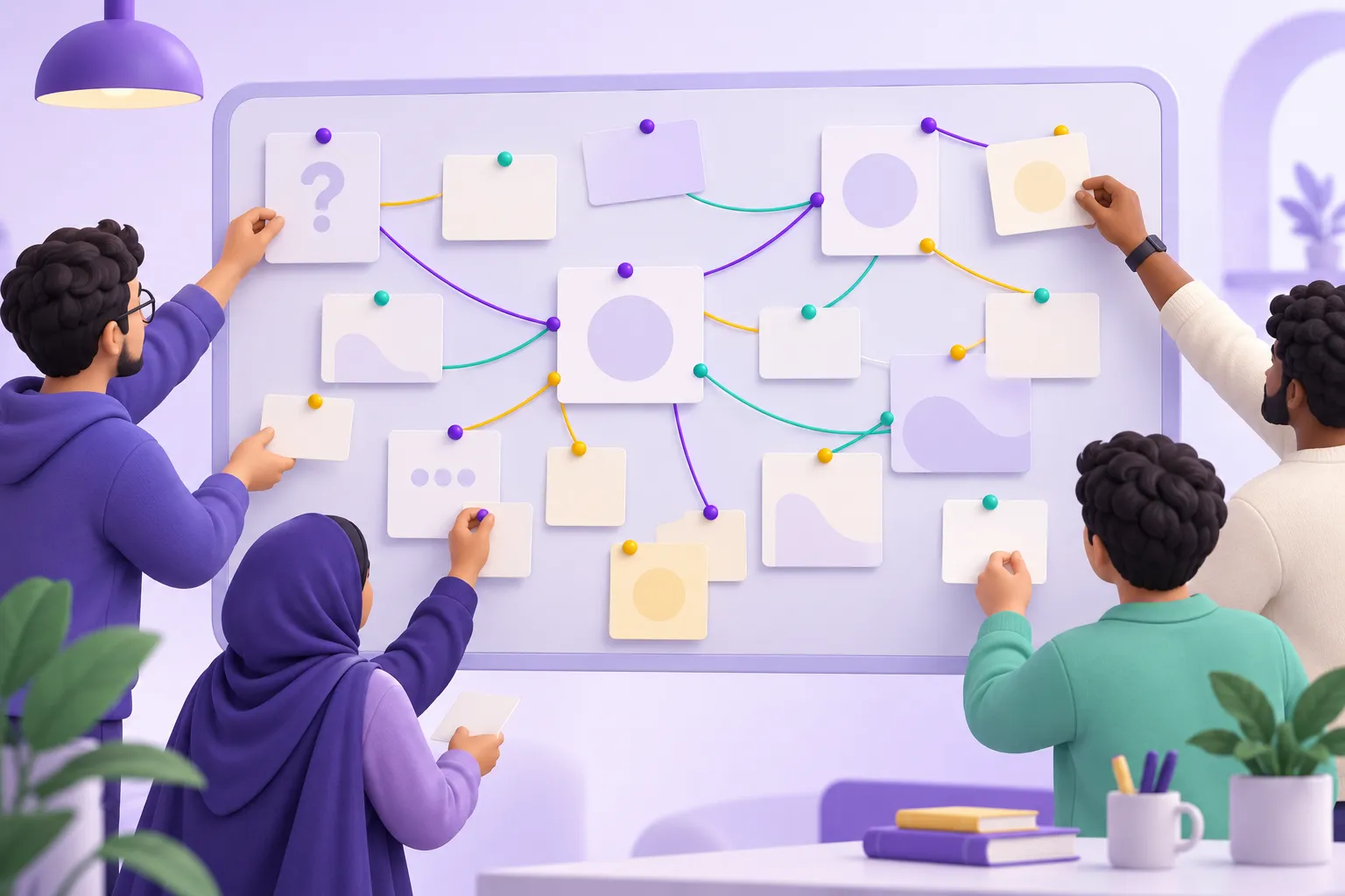 لوحة أسئلة وأجوبة يتعاون فيها المبرمجون