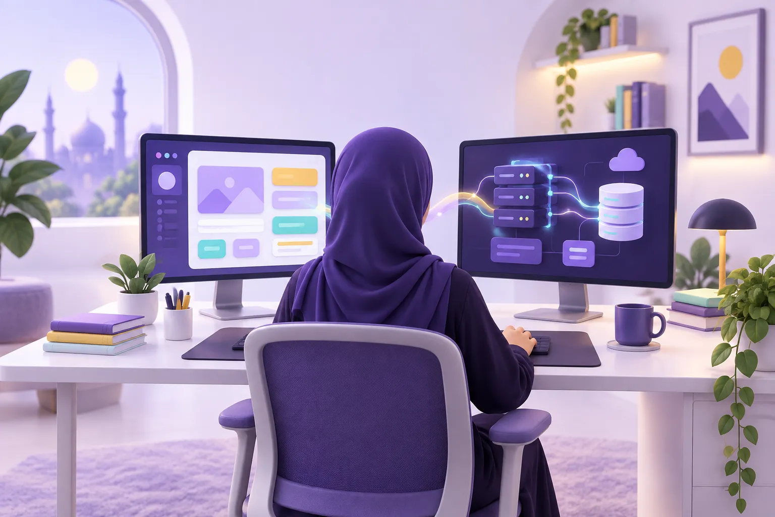 مطورة تعمل على الواجهة الأمامية والخلفية معًا