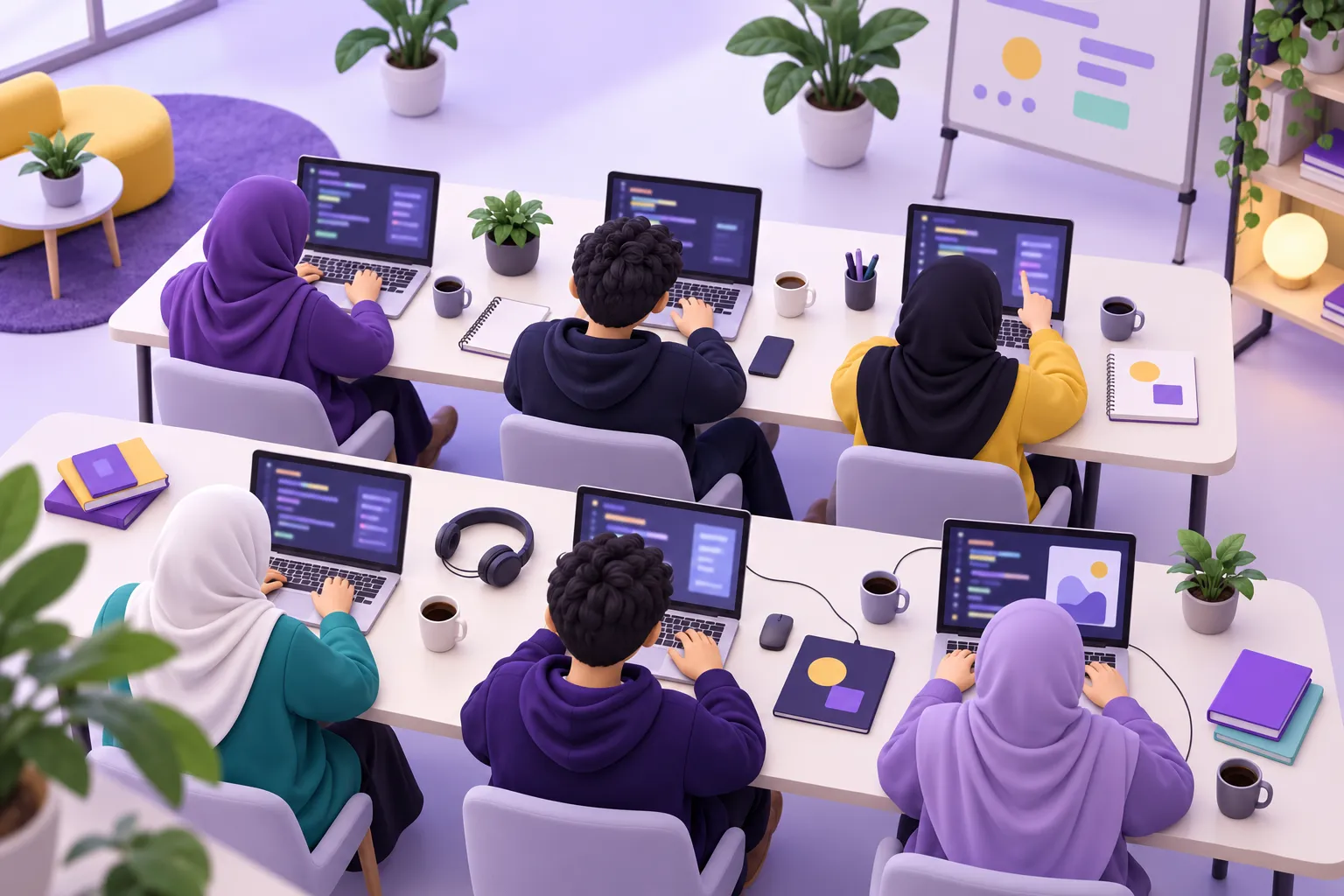 ورشة عمل عملية يطبق فيها المطورون على أجهزتهم