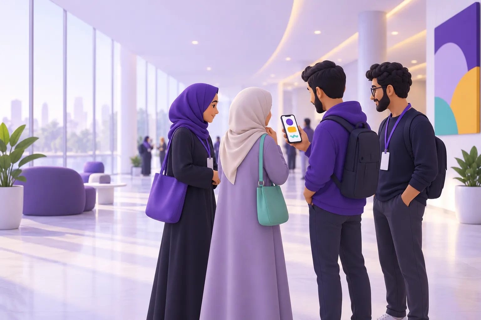 مطورون يتبادلون الخبرات ويعرضون مشاريعهم في استراحة الفاعلية