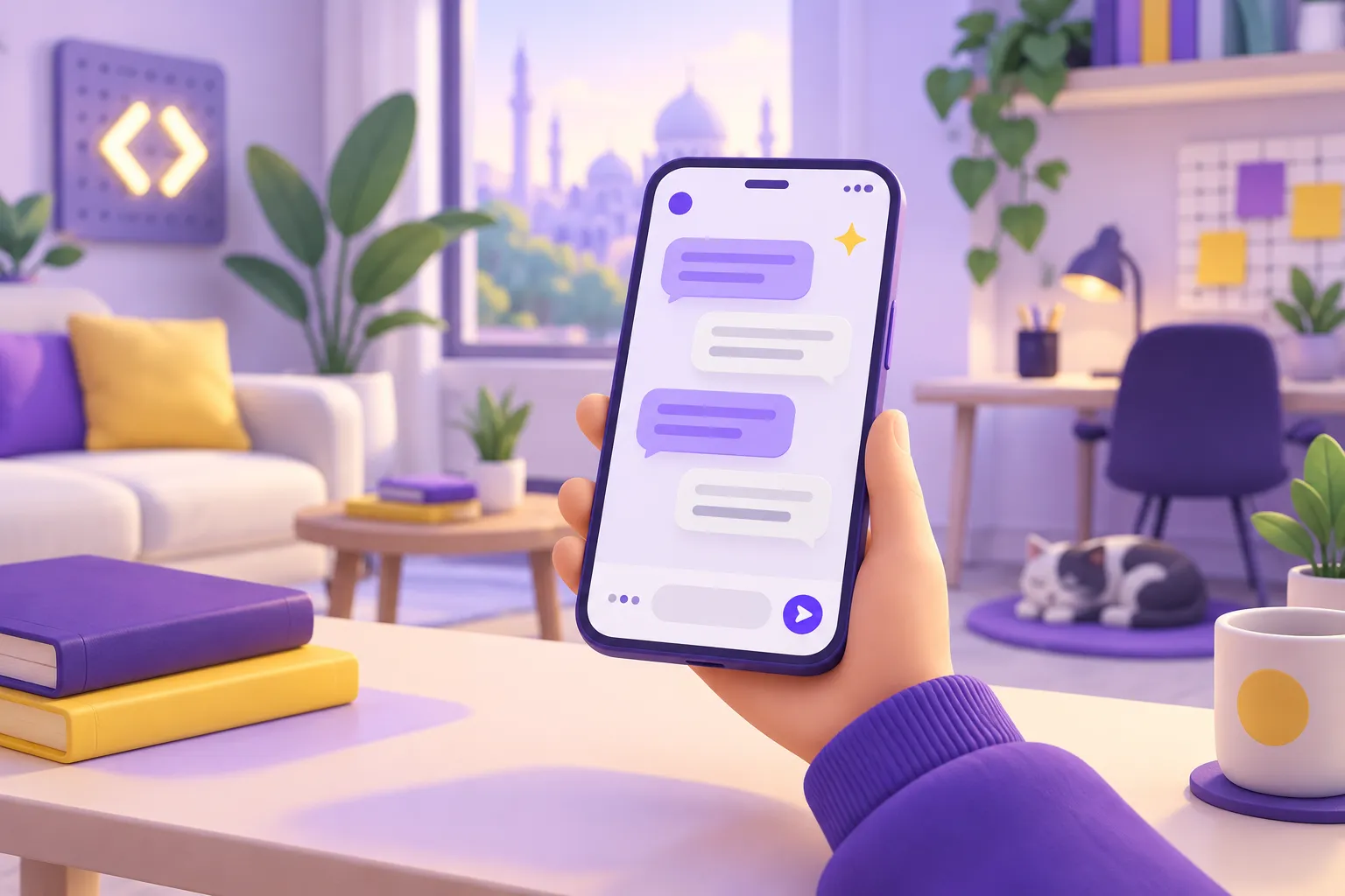 مستخدم يحاور مساعد Gemini على هاتفه