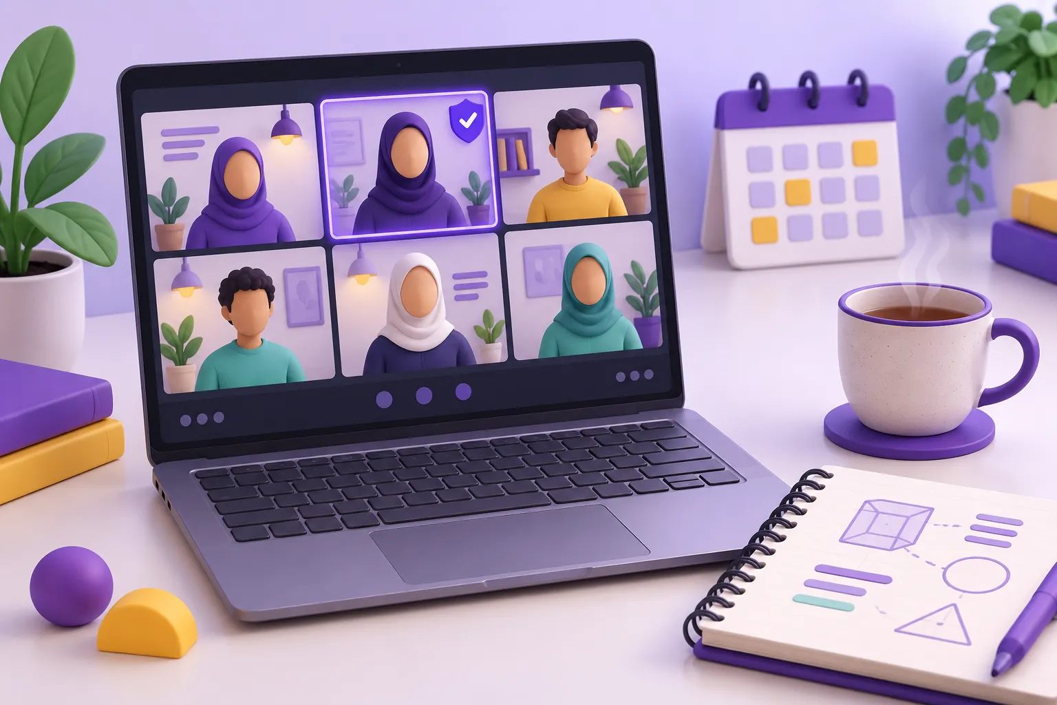اجتماع دراسي أونلاين مع المشرفين وزملاء الدبلومة