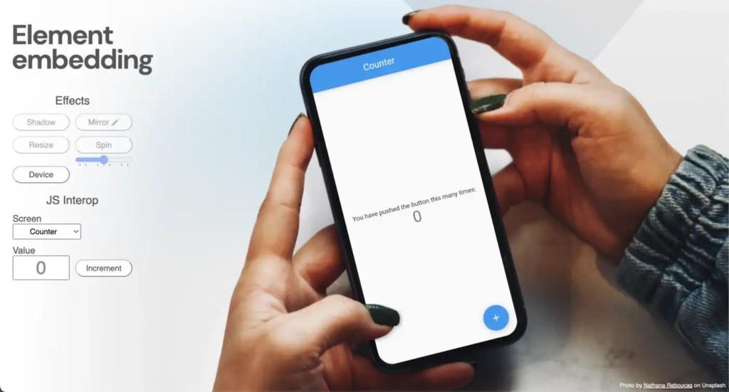 Embed flutter inside web