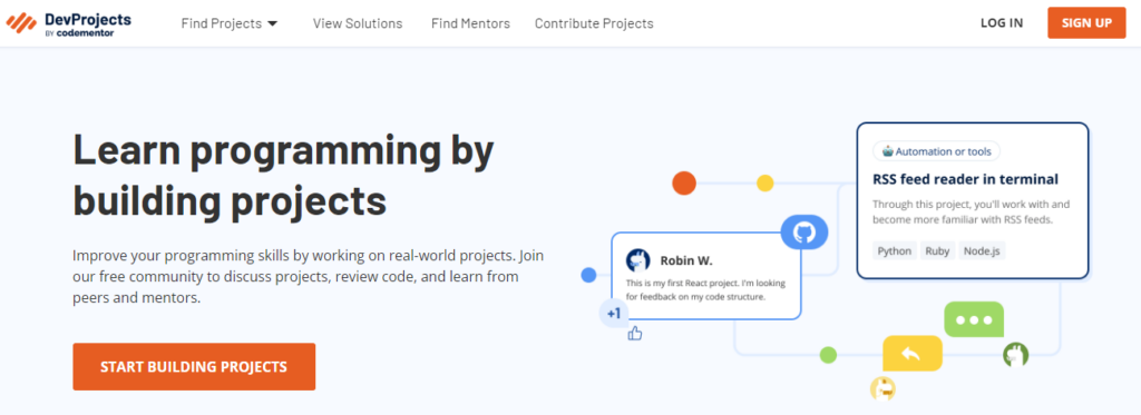 تعلم البرمجة عن طريق المشاريع - صورة لموقع Codementor