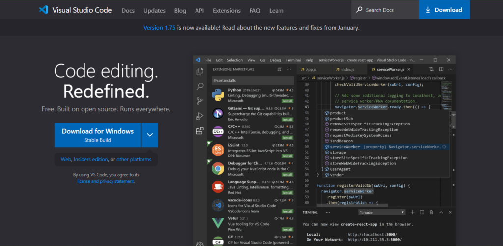 مقال تعلم البرمجة من الصفر - صورة لـ visual studio code editor
