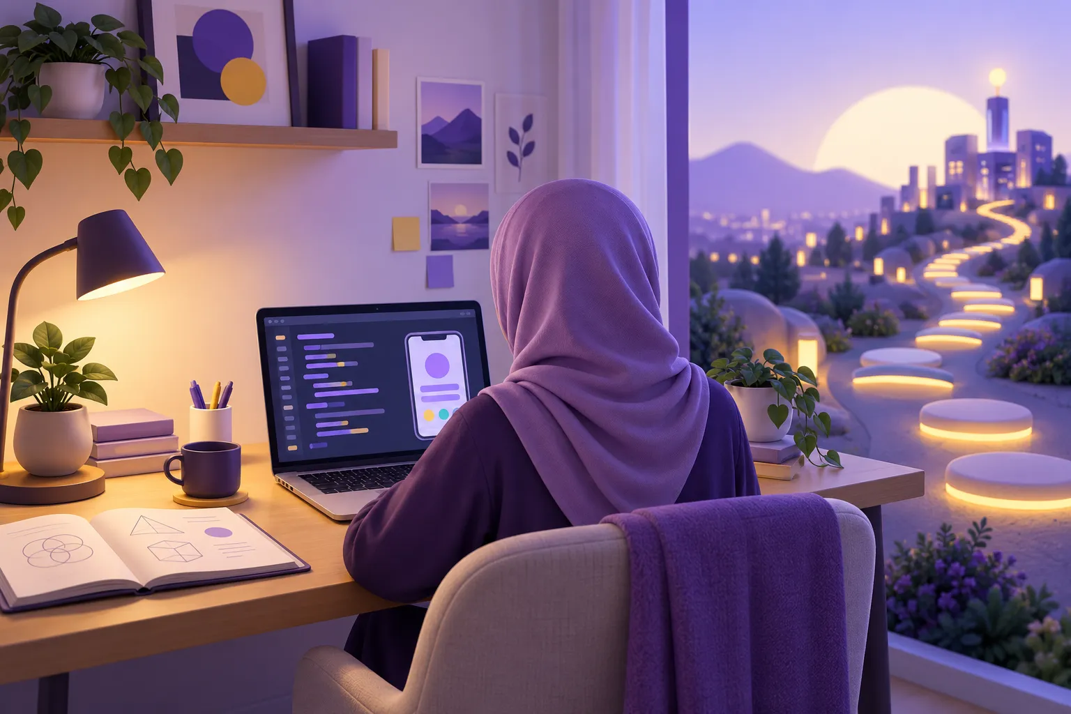 متعلم يواصل رحلة التعلم من المنزل بمسار منظم