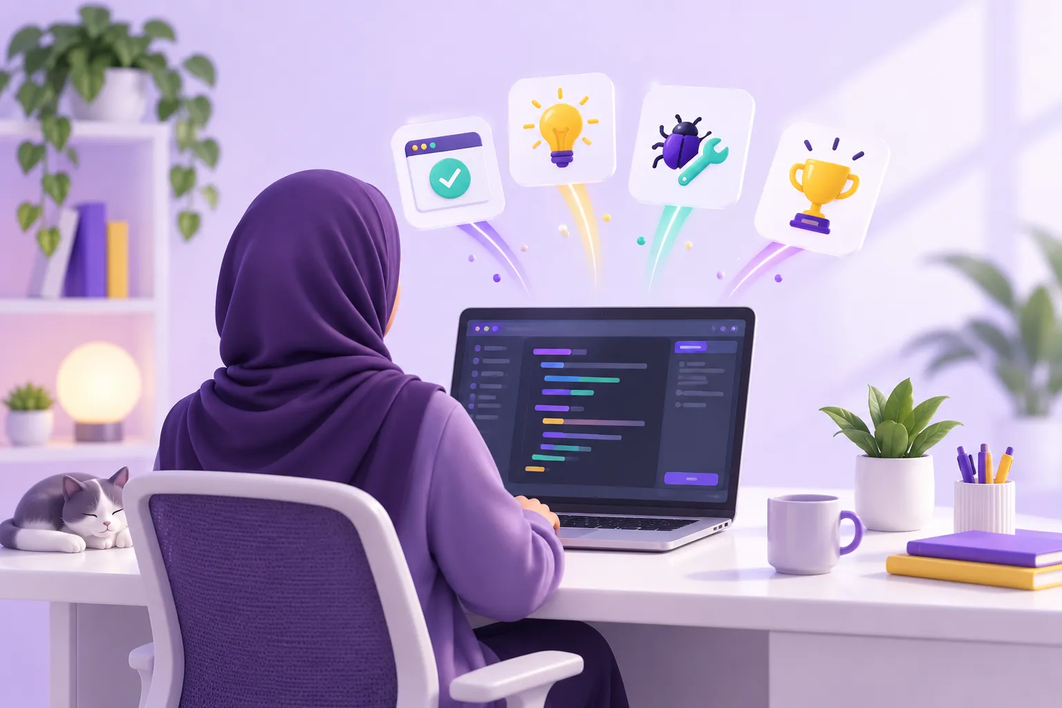 مبرمجة تشارك رحلتها في التعلم عبر منشورات